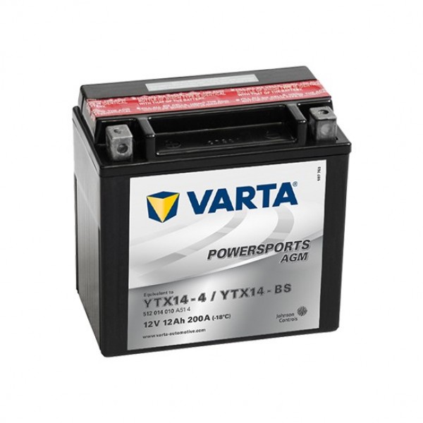 VARTA 12AH AGM YTX14 BS (YTX14 4) 12V BESLEME VE MOTOSİKLET AKÜSÜ