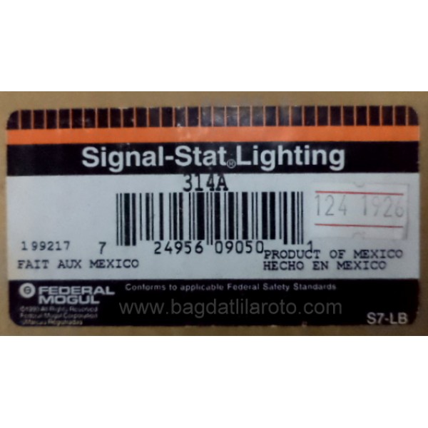İkaz tepe lambası 12V flaşörlü tip SARI 314A FEDERAL MOGUL