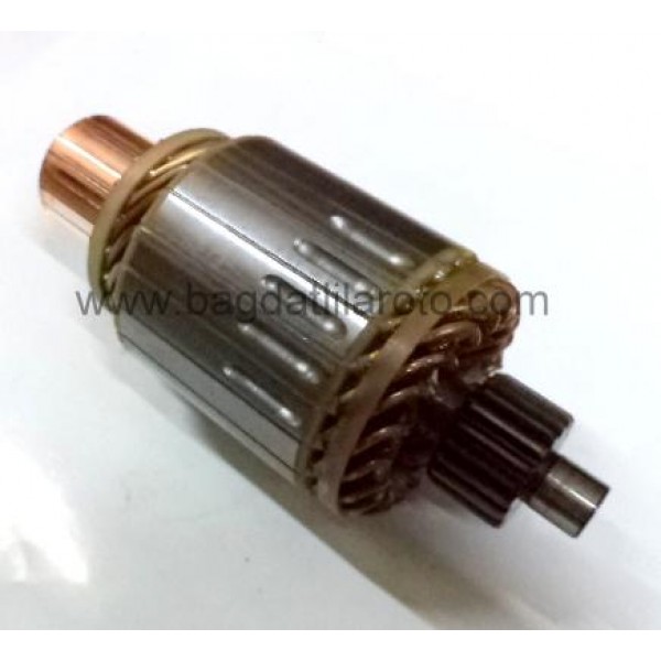 Marş kollektörü 24V 20diş 39MT gövde 76,3mm uzunluk 197mm bakır 21 dilim (DELCOREMY 10511750) IM3148 IM3150 REMARK