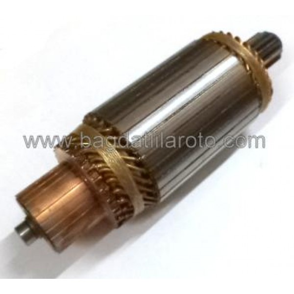 Marş kollektörü 24V 11diş gövde 65mm boy 204mm Hitachi tip Komatsu Hitachi 30.0864 OREM
