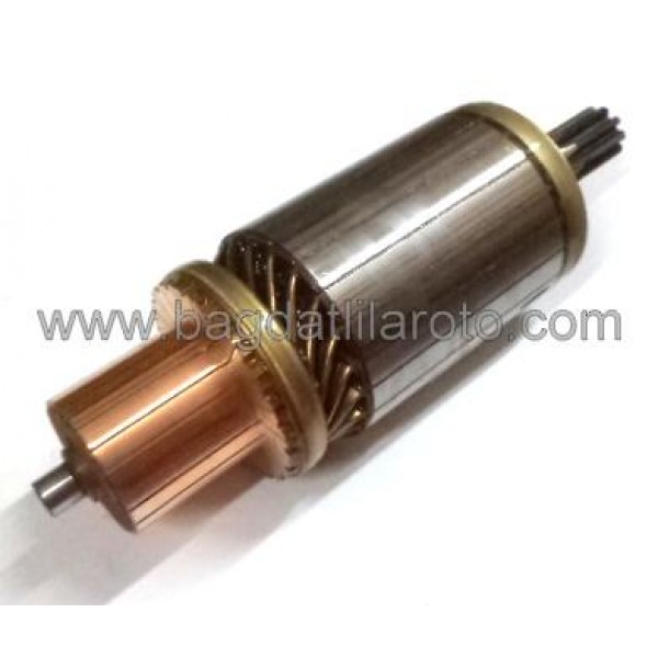 Marş kollektörü 24V 9diş gövde 64mm boy 214mm Nikko tip Komatsu KDO-23100-0250 DÜELSAN