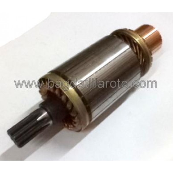 Marş kollektörü 24V 9diş gövde 64mm boy 214mm Nikko tip Komatsu KDO-23100-0250 DÜELSAN