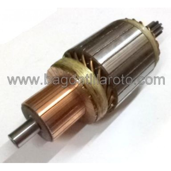 Marş kollektörü 24V 9diş gövde 74mm boy 219mm Nikko tip Komatsu GD-505, D-85 KD1-23100-0120 DÜELSAN