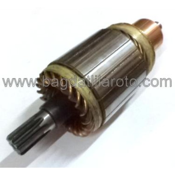 Marş kollektörü 24V 9diş gövde 74mm boy 219mm Nikko tip Komatsu GD-505, D-85 KD1-23100-0120 DÜELSAN