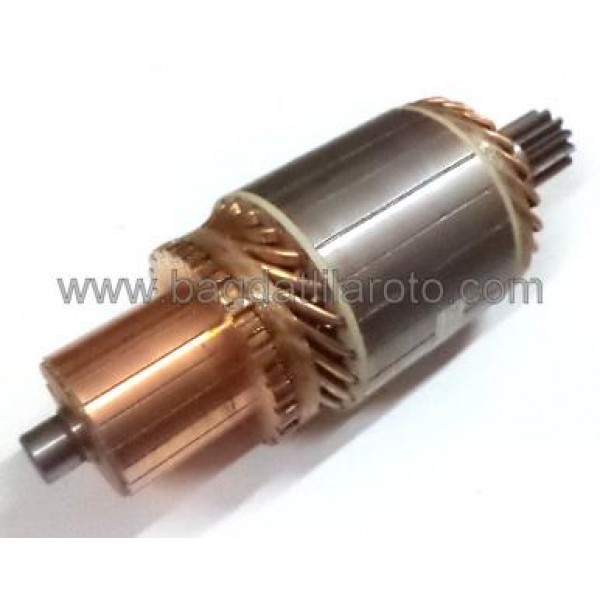 Marş kollektörü 24V 12diş gövde 75mm boy 206mm Sawafuji tip HINO Kırkayak, 26 235 Kamyon, Samsung İş makinesi 110SW752 MEA