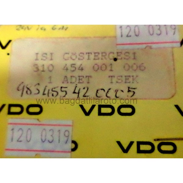 Hararet iç göstergesi 24V Mercedes 0302 Otobüs 310 454 001 006 VDO 
