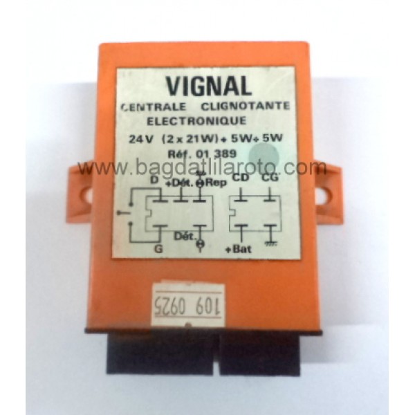 Elektronik flaşör 24V 9 uçlu 2X21W+5W+5W soketli 01 389 VIGNAL