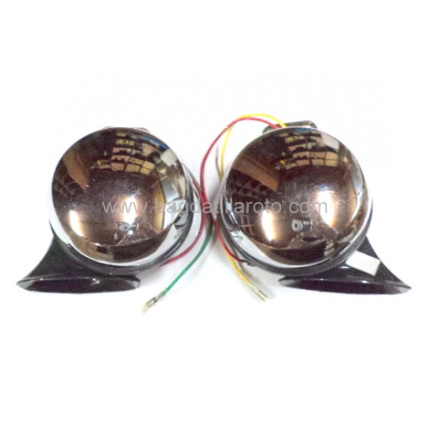 Korna 12V çiftli kromajlı 6 ses yankılı kumandalı tip 