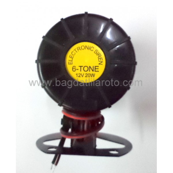 Elektronik siren 12V 20W 6 ses İTHAL