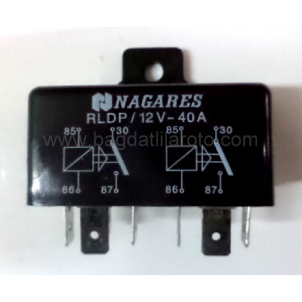 Röle çiftli 12V 40A 4+4 uçlu RLDP-12 NAGARES 